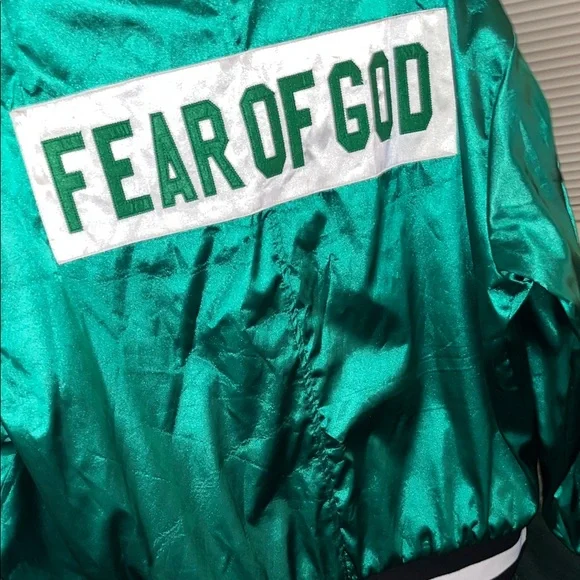 NWT Green Satin/Silk Quarter-Zip Pullover by fear of god xl mens collection 2 !! - Picture 11 of 17